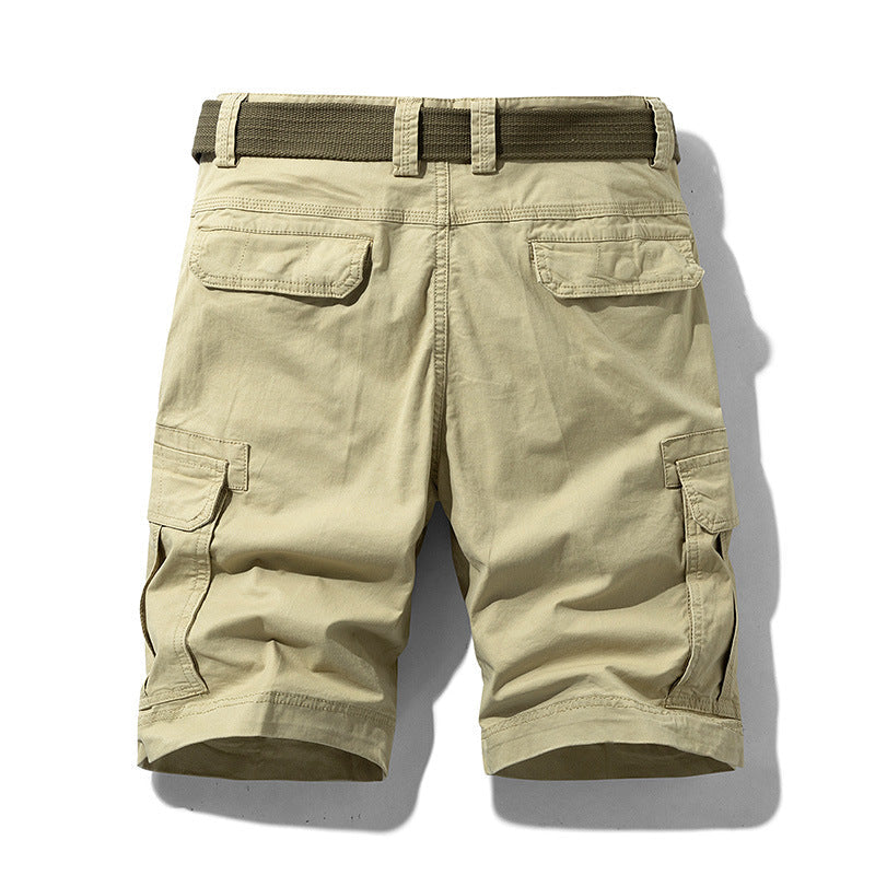 Men'S Loose Summer Solid Color Multi-Pocket Casual Outdoor Shorts