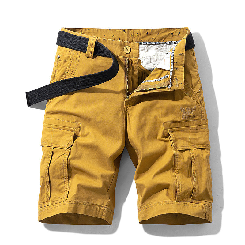 Men'S Loose Summer Solid Color Multi-Pocket Casual Outdoor Shorts