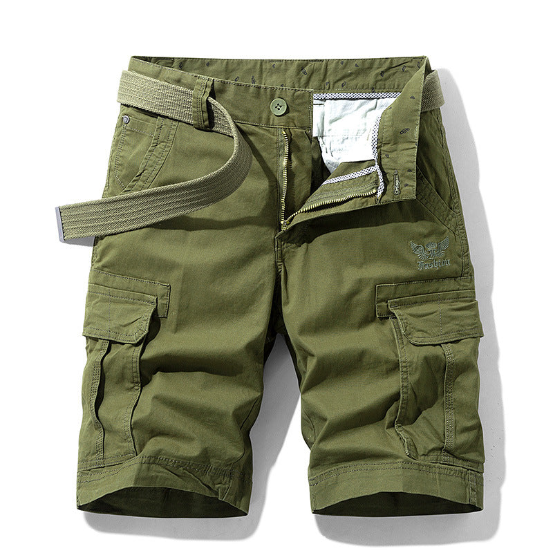 Men'S Loose Summer Solid Color Multi-Pocket Casual Outdoor Shorts