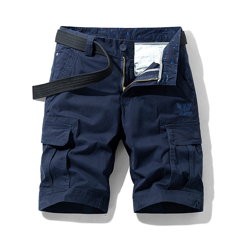 Men'S Loose Summer Solid Color Multi-Pocket Casual Outdoor Shorts